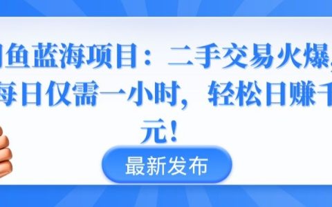 閑魚高盈利藍海戰術：二手市場新機遇，一小時輕松賺錢千