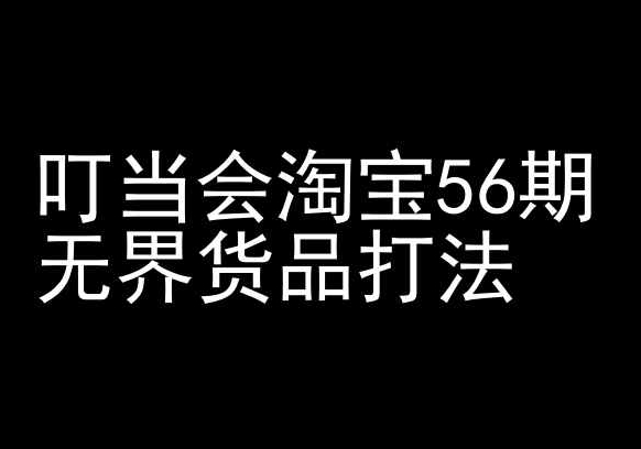叮當會淘寶56期：無界貨品打法-淘寶開店教程