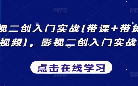 影視二次創(chuàng)作新手實(shí)操課程：帶課程+商品銷售+中視頻策略，全方位教學(xué)指導(dǎo)