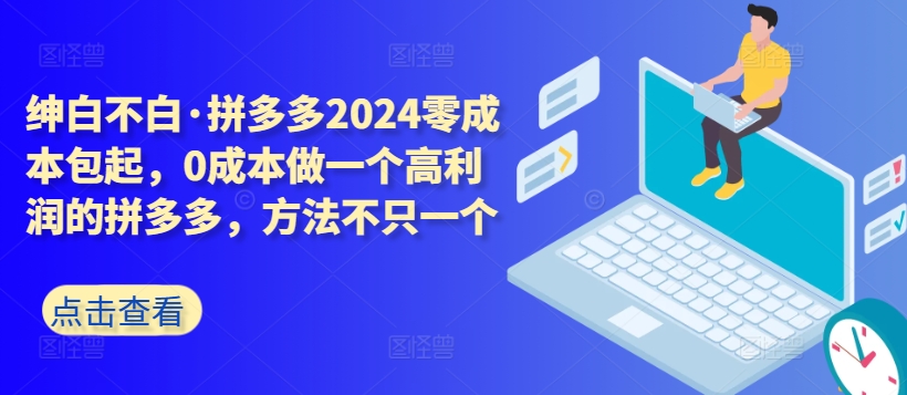 拼多多2024零成本包起，0成本做一個高利潤的拼多多，方法不只一個