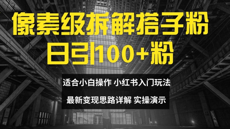 像素級拆解搭子粉，日引100+，小白看完可上手，最新變現思路詳解【揭秘】