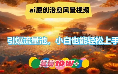 AI賦能治愈系風(fēng)景短視頻，爆款流量攻略，新手快速掌握，每部作品突破10萬點(diǎn)贊【深度解析】