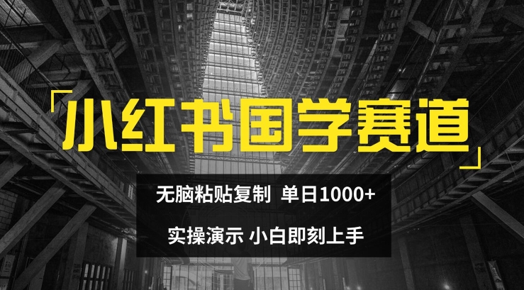 小紅書國學賽道，無腦粘貼復制，單日1K，實操演示，小白即刻上手【揭秘】