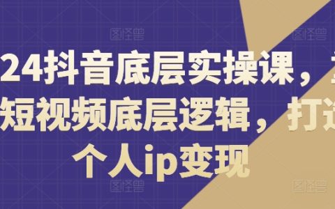 2024全新抖音實戰教程：重構短視頻核心法則，助力打造個人IP實現盈利