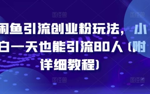閑魚引流技巧揭秘：零基礎新手一天輕松吸引80名精準粉絲，詳盡操作指南