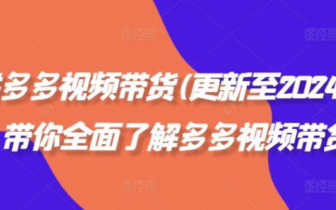 2024年拼多多多多視頻帶貨全攻略，帶你全面解讀視頻帶貨運營