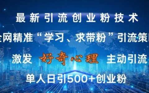 提升好奇心：全網精準“學習、吸粉”引流技巧，無封號風險，單人每日吸引500+創業粉絲【深度揭秘】