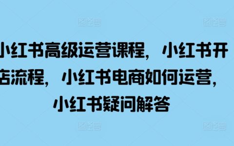 小紅書(shū)電商高級(jí)運(yùn)營(yíng)實(shí)戰(zhàn)課程：開(kāi)店全流程指導(dǎo)與運(yùn)營(yíng)技巧解析