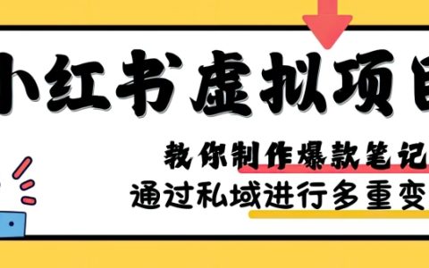 實戰攻略：小紅書虛擬項目，打造爆款筆記，揭秘矩陣式放大運營技巧