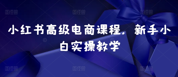 小紅書高級電商課程，新手小白實操教學