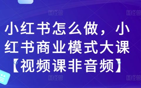 小紅書運營全攻略，小紅書營銷策略與商業模式詳解【視頻教程而非音頻】