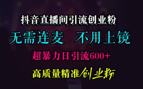 如何通過抖音直播間每日吸引600+高質量創業粉絲？無須連麥、無須露臉實戰技巧分享