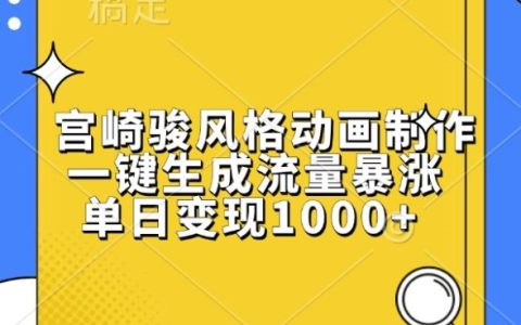 模仿宮崎駿風(fēng)格動畫創(chuàng)作，輕松實現(xiàn)單日流量暴漲及千元收益