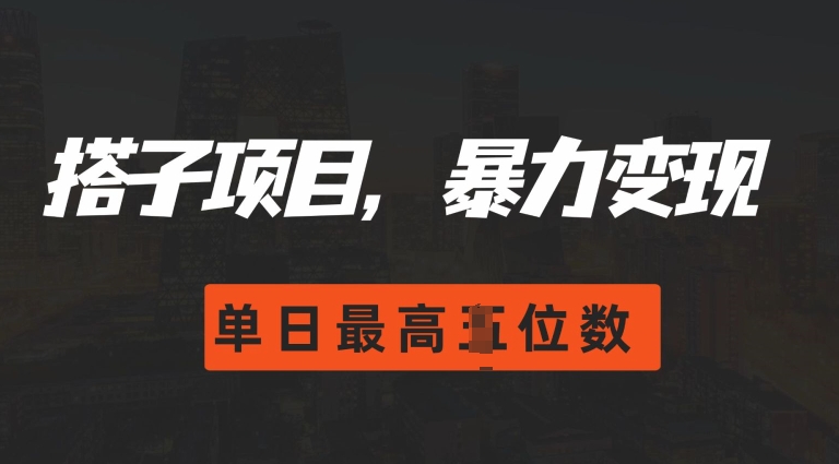 2024搭子玩法，0門檻，暴力變現，單日最高破四位數【揭秘】
