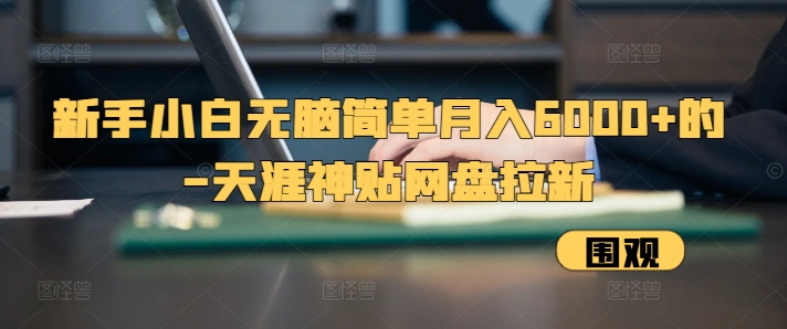 新手小白無腦簡(jiǎn)單月入6000+的-天涯神貼網(wǎng)盤拉新【揭秘】