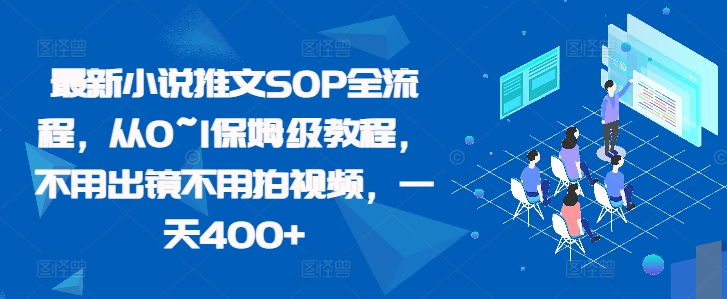 最新小說推文SOP全流程，從0~1保姆級教程，不用出鏡不用拍視頻，一天400+