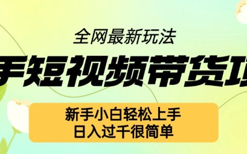 快手短視頻帶貨新手攻略：輕松上手的新玩法，日入百元不是夢【揭秘】