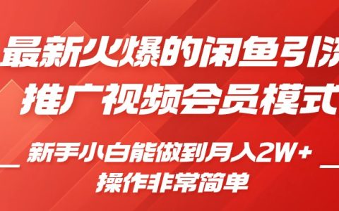 零成本閑魚影視會員引流推廣，新手小白輕松月入過萬【揭秘技巧】