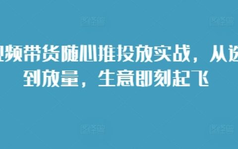 短視頻帶貨隨心推策略實操：從選品到爆量，輕松實現業績騰飛