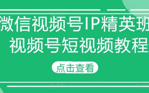 微信視頻號IP打造精英課程-視頻號短視頻運營教程