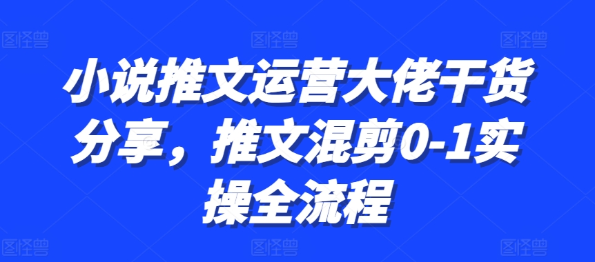 小說推文運(yùn)營專家實(shí)戰(zhàn)分享：從零到一的混剪操作全流程指南