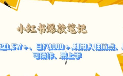 洞察人性痛點，創作爆款筆記：點贊數超1.5W+，日收入達千元的實戰技巧【揭秘】