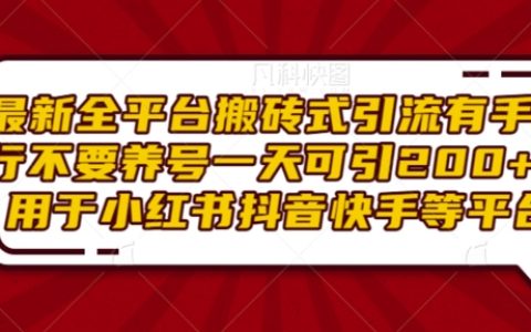 高效全平臺引流技巧：無需養號，每天輕松獲取200+精準粉絲（適用于小紅書、抖音、快手等）