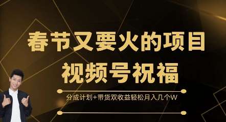 春節(jié)又要火的項目視頻號祝福，分成計劃+帶貨雙收益，輕松月入幾個W【揭秘】