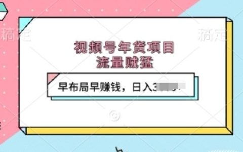 年貨銷售旺季來襲，視頻號流量暴增，提前布局輕松賺錢，每日收益上千元【實(shí)戰(zhàn)揭秘】