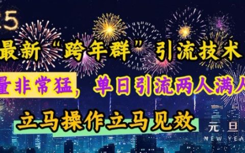 最新“跨年群”高效引流策略，單日增加兩人滿員，立即操作快速見效【獨家揭秘】