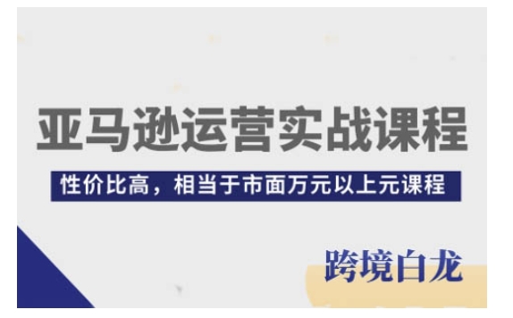 亞馬遜運營實戰(zhàn)課程，亞馬遜從入門到精通，性價比高，相當于市面萬元以上元課程