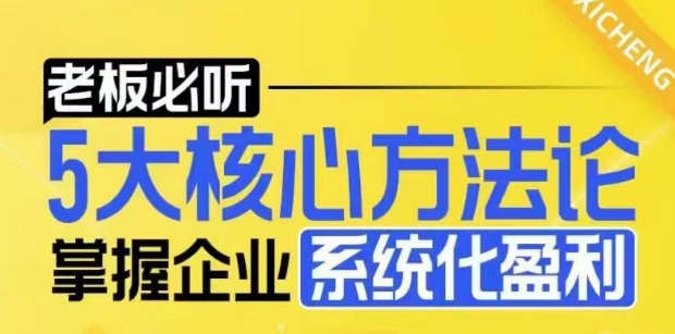 【老板必聽】5大核心方法論，掌握企業系統化盈利密碼