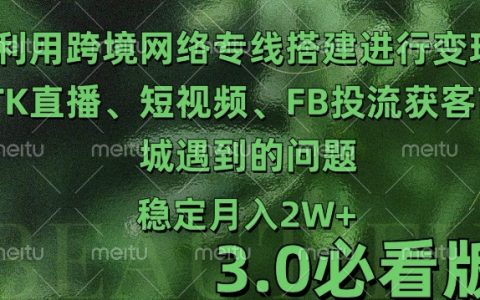 跨境電商TK直播與短視頻營銷攻略：解決搭建與引流難題，實現(xiàn)高效變現(xiàn)3.0教程【揭秘】