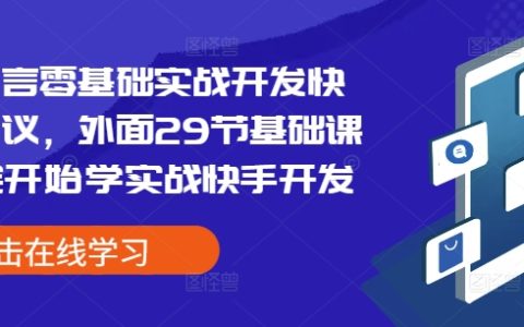 易語言新手入門：快手協議實戰開發教程，從基礎到精通（包含29節系統培訓課程）