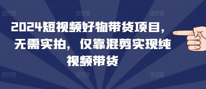 2024短視頻好物帶貨項目，無需實拍，僅靠混剪實現純視頻帶貨
