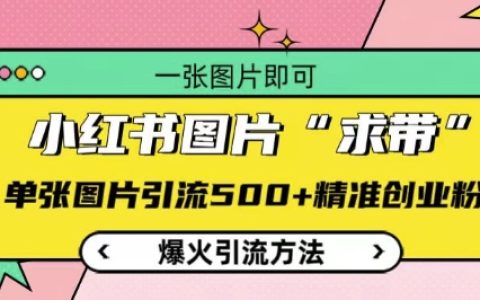 小紅書單圖引流技巧大公開，一張圖片帶來500+精準粉絲【實戰分享】