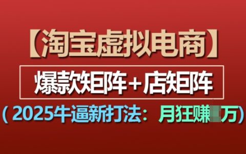2025年淘寶虛擬電商新策略：打造爆款矩陣與店鋪矩陣，實現(xiàn)月入過萬目標(biāo)