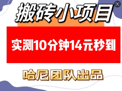 搬磚小項目，實測10分鐘14元秒到，每天穩定幾張(贈送必看穩定)