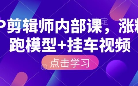 IP剪輯師內部培訓課程：漲粉技巧+視頻掛車模型實戰教程