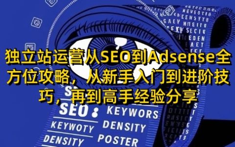 獨立站運營全程指南：從SEO優化到Adsense廣告實戰，涵蓋新手入門至高手經驗分享