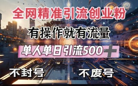 獨家揭秘：全網高效引流技巧，單人每日吸粉500+，操作簡單不封號、不費號
