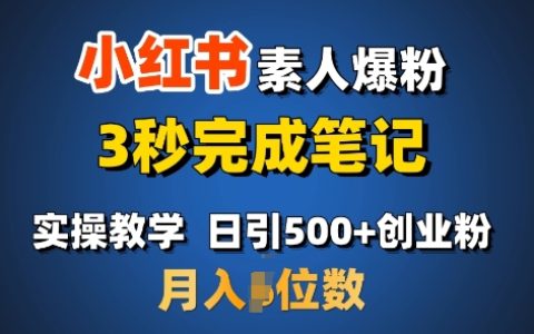 揭秘小紅書運營技巧：零基礎(chǔ)快速漲粉，每日導(dǎo)流500+，輕松實現(xiàn)月收入過萬