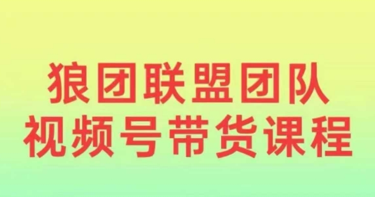 狼團(tuán)聯(lián)盟2024視頻號(hào)帶貨，0基礎(chǔ)小白快速入局視頻號(hào)