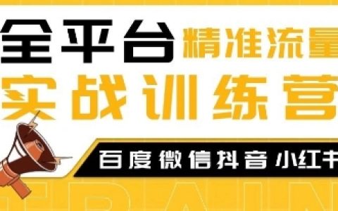全網精準引流實戰特訓營，涵蓋百度微信抖音小紅書SEO優化技巧教程
