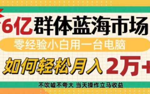 掘金6億用戶藍海市場，零基礎新手用電腦實現輕松月收入過萬秘籍揭秘