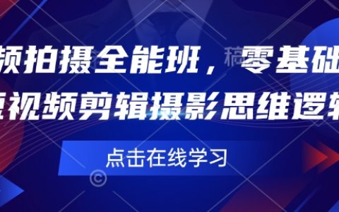 從零開始掌握短視頻拍攝與剪輯：全面教程提升你的攝影思維邏輯