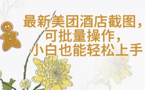 2025美團酒店截圖全自動矩陣：日截3000+零封號技術，小白3步日入200+實戰攻略