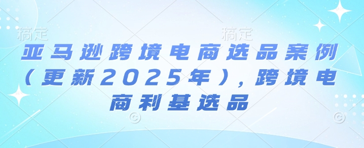 亞馬遜跨境電商選品案例(更新2025年2月)，跨境電商利基選品