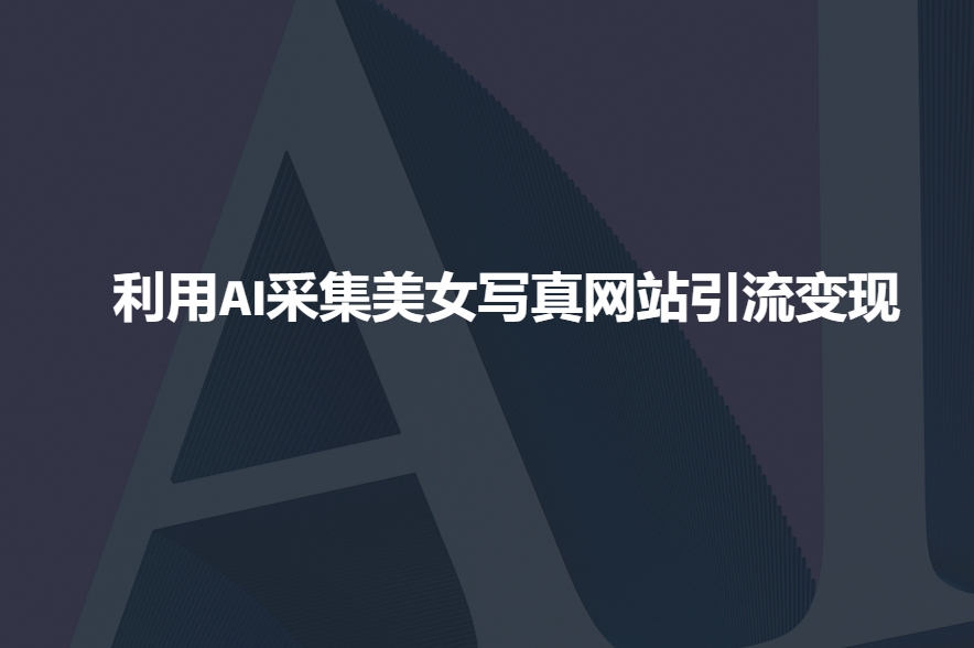 利用AI采集美女寫(xiě)真網(wǎng)站引流變現(xiàn)，引流嘎嘎的