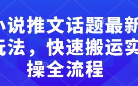 小說推文技巧大公開，高效搬運全流程實操指南【最新玩法】